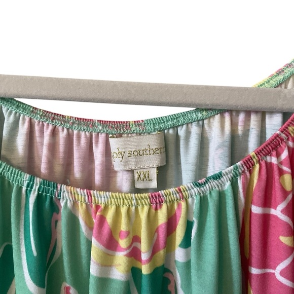 Simply Southern Tropical Tassel Dress On or Off Shoulder Size XXL - Picture 5 of 8